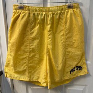 Vintage Polo Sport Ralph Lauren Nylon Banana Yellow Swim Trunks Size XL